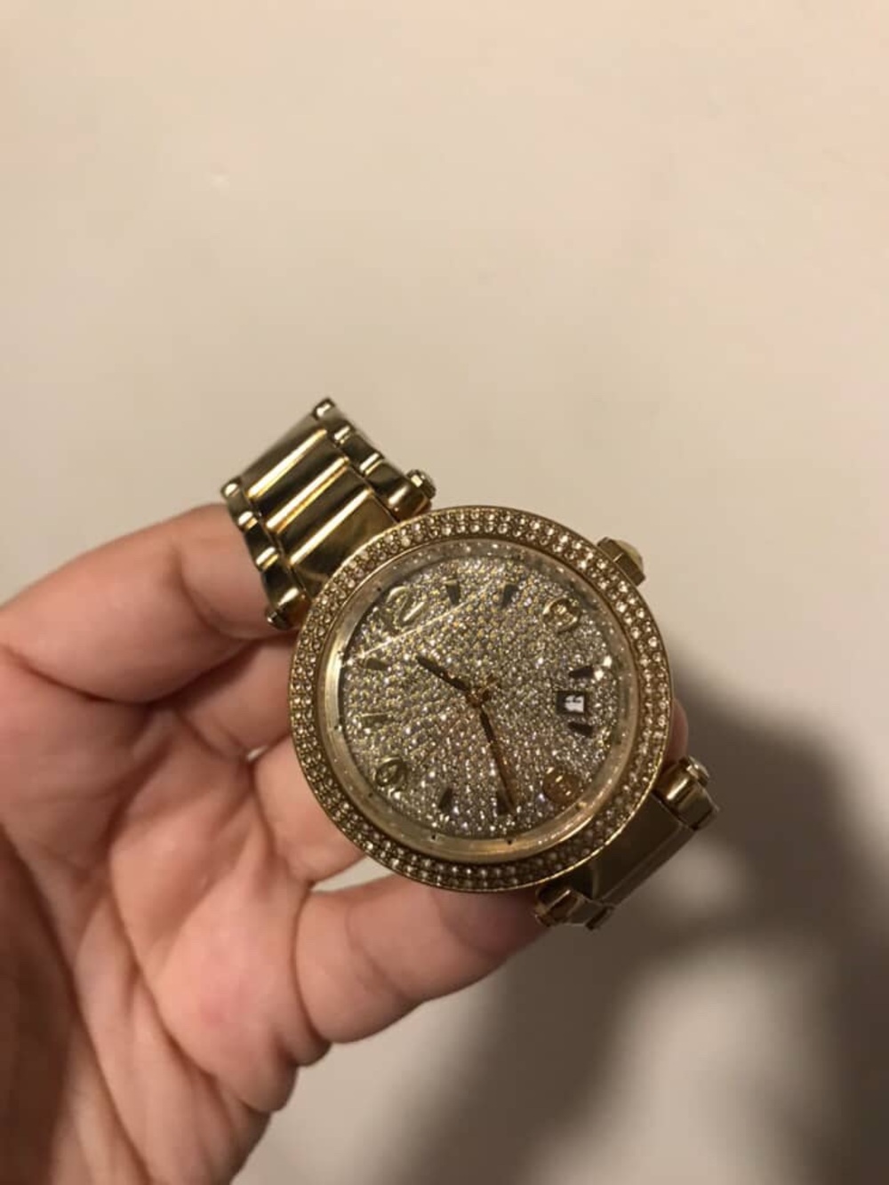 Michael Kors Gold-Tone Pavé Crystal Dial & Bezel Watch with Date Window - Picture 7 of 8